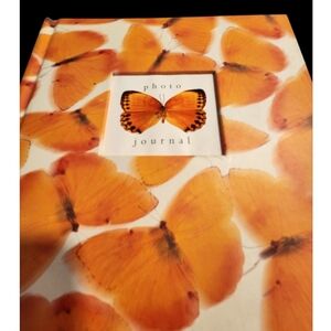 Orange Butterfly Photo Journal & Lil Liquid Glitter Frame 4 Small Pic Included